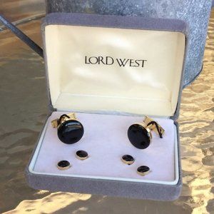 Vintage Lord West Men’s Tuxedo Cufflinks Set